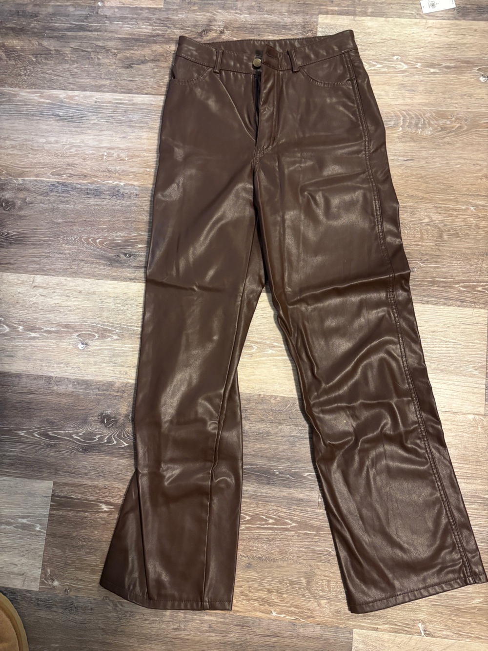 Garage Leather Brown Pants
